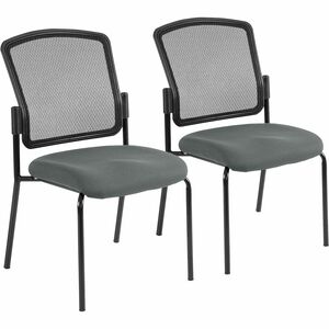 Eurotech Dakota 2 7014 Guest Chair - Fog Fabric Seat - Steel Frame - Four-legged Base - 1 Each