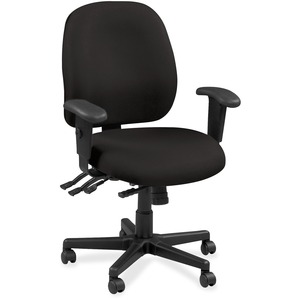 Eurotech+4x4+49802A+Task+Chair+-+Black+Leather+Seat+-+Black+Leather+Back+-+5-star+Base+-+1+Each