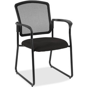 Eurotech Dakota 2 7055SB Guest Chair - Black Fabric Seat - Steel Frame - 1 Each