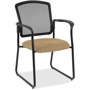Eurotech Dakota 2 Sled Base Guest Chair - Beige Fabric Seat - Steel Frame - 1 Each
