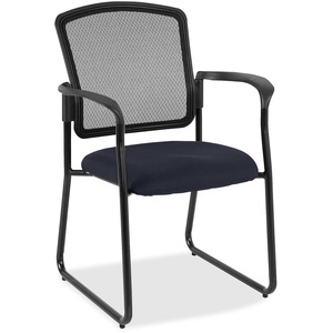 Eurotech Dakota 2 Sled Base Guest Chair - Navy Fabric Seat - Steel Frame - 1 Each