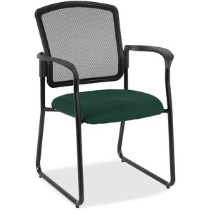 Eurotech Dakota 2 Sled Base Guest Chair - Forest Fabric Seat - Steel Frame - 1 Each