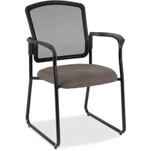Eurotech Dakota 2 Sled Base Guest Chair - Gray Fabric Seat - Steel Frame - 1 Each