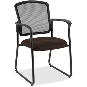 Eurotech Dakota 2 Sled Base Guest Chair - Fudge Fabric Seat - Steel Frame - 1 Each