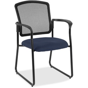 Eurotech Dakota 2 7055SB Guest Chair - Blueberry Fabric Seat - Steel Frame - Sled Base - 1 Each