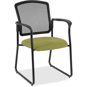 Eurotech Dakota 2 Sled Base Guest Chair - Emerald Fabric Seat - Steel Frame - 1 Each