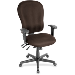 Eurotech 4x4xl High Back Task Chair - Fudge Fabric Seat - Fudge Fabric Back - 5-star Base - 1 Each