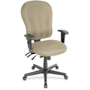 Eurotech 4x4xl High Back Task Chair - Pumice Fabric Seat - Pumice Fabric Back - 5-star Base - 1 Each