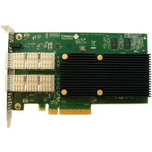 Chelsio 2-port 10/40GbE Half Size Uwire, Enhanced TOE & iSCSI, PCI-E x8 Gen 3, QSFP connector