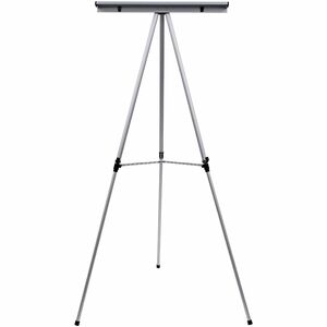 MasterVision+3-leg+Display+Easel+-+45+lb+Load+Capacity+-+69%26quot%3B+Height+x+28.50%26quot%3B+Width+x+34%26quot%3B+Depth+-+Metal%2C+Aluminum%2C+Plastic%2C+Rubber+-+Silver