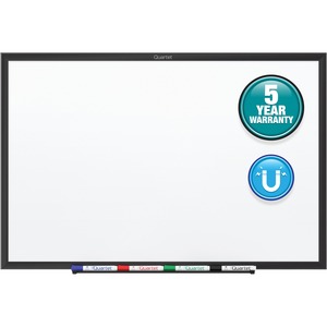 Quartet+Classic+Magnetic+Whiteboard+-+60%26quot%3B+%285+ft%29+Width+x+36%26quot%3B+%283+ft%29+Height+-+White+Painted+Steel+Surface+-+Black+Aluminum+Frame+-+Horizontal%2FVertical+-+Magnetic+-+1+Each