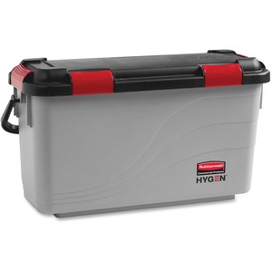 Rubbermaid Commercial Microfiber Pads Charging Bucket - Watertight, Hinged Lid, Carrying Handle, Non-porous, Chemical Resistant - 13.5
