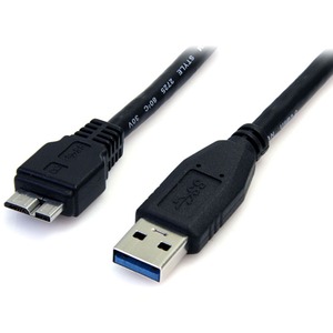 StarTech.com 0.5m (1.5ft) Black SuperSpeed USB 3.0 Cable A to Micro B - M/M - Connect a USB 3.0 Micro USB external hard drive to your computer - USB 3.0 Micro B - Micro USB 3.0 Cable - USB 3.0 to Micro B - SuperSpeed USB 3.0 Cable - USB 3 A to B Cable - Micro USB 3.0 to USB 3.0 - 0.5m 1.5ft Black USB 3.0 A to Micro B - M/M