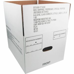 SKILCRAFT%C2%AE+Records+Archive+Storage+Box+-+Corrugated+Fiberboard+-+White+-+For+Storage+-+Recycled+-+25+%2F+Pack
