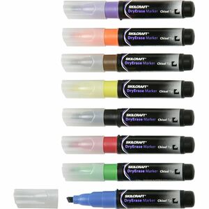 SKILCRAFT%C2%AE+Dry-erase+Marker+Set+-+Chisel+Marker+Point+-+Assorted+Ink+-+Polyester+Tip+-+8+%2F+Set
