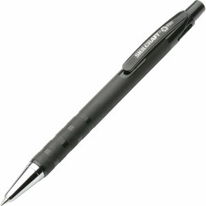 SKILCRAFT%C2%AE+Rubberized+Ballpoint+Pens+-+Fine+Pen+Point+-+Refillable+-+Retractable+-+Black+Ink+-+Rubberized+Barrel+-+1+Dozen