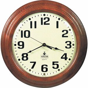 SKILCRAFT%C2%AE+Quartz+Wall+Clock+-+Quartz+-+Mahogany+Case+-+Hardwood