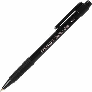SKILCRAFT%C2%AE+Cushion+Grip+Ballpoint+Pen+-+Medium+Pen+Point+-+Refillable+-+Retractable+-+Black+Ink+-+1+Dozen