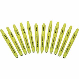 SKILCRAFT%C2%AE+Retractable+Highlighters+-+Chisel+Marker+Point+-+Retractable+-+Yellow+Ink+-+Polyester+Tip+-+1+Dozen