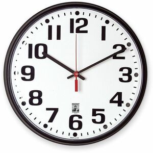 SKILCRAFT%C2%AE+Self-Set+Wall+Clock+-+Quartz+-+White+Main+Dial+-+Black%2C+White+Case+-+Plastic