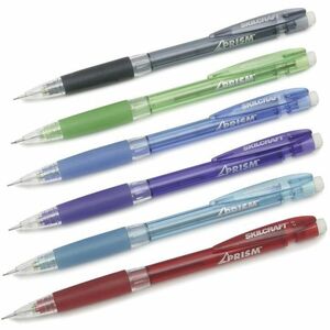 SKILCRAFT%C2%AE+Prism+Mechanical+Pencils+-+0.7+mm+Bright+Assorted+Lead+-+Medium+Point+-+Refillable+-+Translucent+Barrel+-+1+Dozen