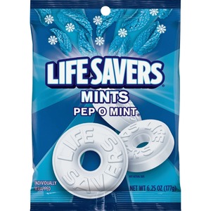 Wrigley+Life+Savers+Peppermint+Hard+Candies+-+Peppermint+-+Individually+Wrapped+-+6.25+oz+-+1+%2F+Bag