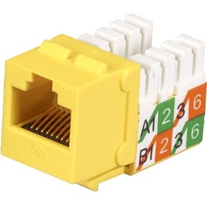 Black Box GigaBase2 CAT5e Jack with Universal Wiring, Yellow, 25-Pack