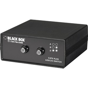 Black Box 3-to-1 CAT6 10-GbE Manual Switch (ABCD) - 6.1" Width x 6.5" Depth x 2.8" Height