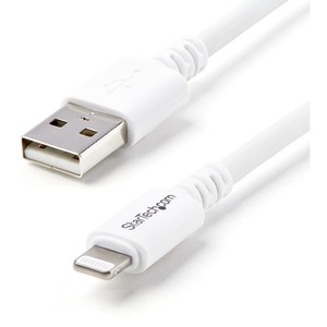 StarTech.com 3m (10ft) Long White Apple® 8-pin Lightning Connector to USB Cable for iPhone / iPod / iPad - Charge and Sync your Apple® Lightning-equipped devices over longer distances - Lightning Cable - iPhone 5 Cable - Long Lightning to USB Cable - White Lightning Cable for iPhone iPod iPad - 8 pin Lightning Cable - 3m 10 ft Lightning to USB Cable