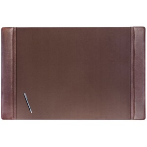 Dacasso+Leather+Desk+Pad+-+Rectangular+-+38%26quot%3B+Width24%26quot%3B+Depth+-+Velveteen+-+Leatherette+-+Chocolate+Brown