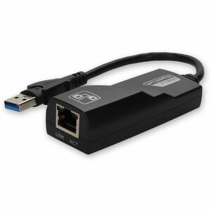 AddOn USB 3.0 (A) Male to RJ-45 Female Gray & Black Adapter - 100% compatible and guaranteed to work