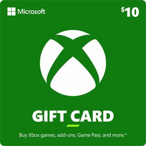 Microsoft $10.00 Xbox Digital Gift Card - 10$