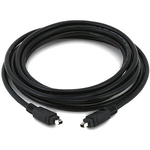 Monoprice IEEE-1394 FireWire iLink DV Cable 4P-4P M/M - 10ft (BLACK) - 10 ft Firewire Data