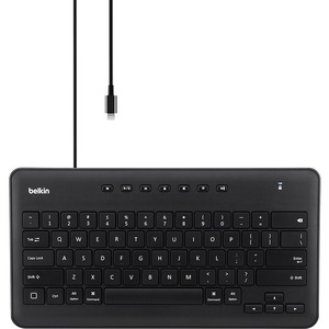 Belkin Secure Wired Keyboard for iPad with Lightning Connector - Cable Connectivity - Lightning Interface Multimedia Hot Key(s) - English (US) - QWERTY Layout - Tablet - Mac, iOS