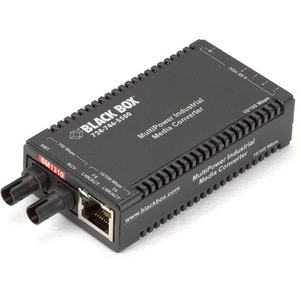 Black Box MultiPower LIC024A-R2 Transceiver/Media Converter - 1 x Network (RJ-45) - 1 x ST