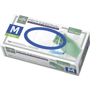 Medline+Professional+Series+Aloetouch+Gloves+-+Medium+Size+-+Green+-+Latex-free%2C+Non-sterile%2C+Textured+-+For+Laboratory+Application+-+100+%2F+Box+-+5.9+mil+Thickness+-+9.50%26quot%3B+Glove+Length