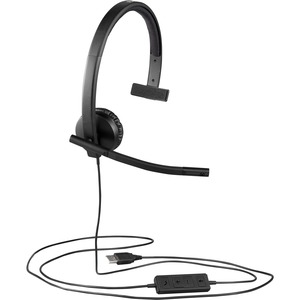 Logitech USB Headset Mono H570e - Mono - USB - Wired - 31.50 Hz - 20 kHz - Over-the-head - Monaural - Supra-aural - Noise Cancelling, Electret Microphone