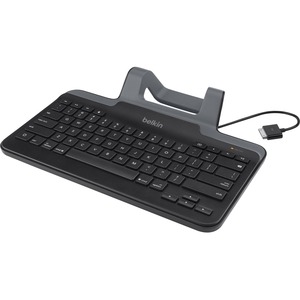 Belkin Wired Tablet Keyboard With Stand for iPad with Lightning Connector - Cable Connectivity - Lightning Interface Multimedia Hot Key(s) - English (US) - QWERTY Layout - Tablet - iOS