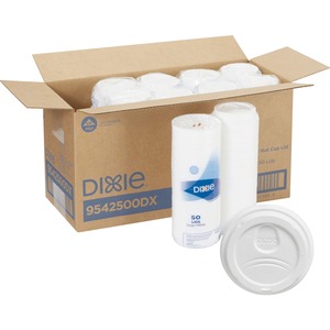 Dixie+Large+Hot+Cup+Lids+by+GP+Pro+-+Dome+-+Plastic+-+10+%2F+Carton+-+50+Per+Pack+-+White