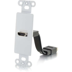C2G HDMI Pass Through Decora Style Wall Plate - White - White - Aluminum - 1 x HDMI Port(s)
