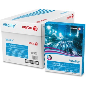 Xerox+Vitality+Multipurpose+Printer+Paper+-+92+Brightness+-+Letter+-+8+1%2F2%26quot%3B+x+11%26quot%3B+-+24+lb+Basis+Weight+-+5000+%2F+Carton+-+Sustainable+Forestry+Initiative+%28SFI%29+-+Jam-free%2C+Low+Dusting%2C+Precision-cut+Edge%2C+ColorLok+Technology+-+White