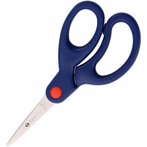 Sparco+Bent+Handle+5%26quot%3B+Kids+Scissors+-+5%26quot%3B+Overall+Length+-+Stainless+Steel+-+Pointed+Tip+-+Blue+-+1+Each
