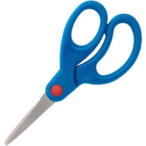 Sparco+Bent+Handle+5%26quot%3B+Kids+Scissors+-+5%26quot%3B+Overall+Length+-+Stainless+Steel+-+Pointed+Tip+-+Blue+-+1+Each