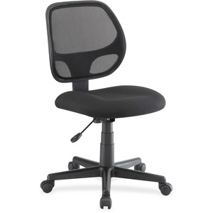 Lorell+Multi-task+Office+Chair+-+Black+Fabric+Seat+-+Black+Mesh+Back+-+5-star+Base+-+Black+-+1+Each