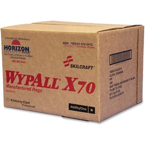 SKILCRAFT%C2%AE+WYPALL+X70+Industrial+Wipers+-+For+Industry+-+16.50%26quot%3B+Length+x+11%26quot%3B+Width+-+Recommended+For%3A+Oil+Remover%2C+Grime+Remover+-+Heavy+Duty%2C+Absorbent%2C+Durable%2C+Reusable+-+White+-+174+%2F+Pack