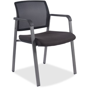 Lorell+Mesh+Back+Guest+Chair+-+Black+Fabric+Seat+-+Black+Mesh+Back+-+1+Each