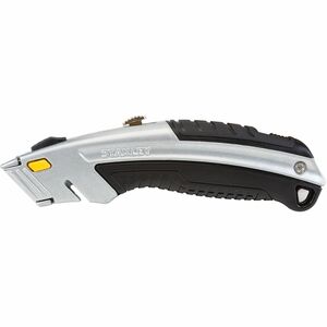 Stanley InstantChange Retractable Knife - Stainless Steel Blade - Retractable, Durable, Heavy Duty - Cast Metal - Black, Chrome - 6.5