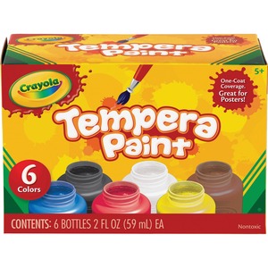 Crayola 6-color Tempera Paint - 2 oz - 6 / Set - Assorted