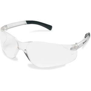 Crews BearKat Safety Glasses - Comfortable, Scratch Resistant, Lightweight, Side Shield, Adjustable Temple, Non-Slip Temple - Ultraviolet Protection - Rubber, Polycarbonate Lens, Polycarbonate Frame - Clear - 1 Each