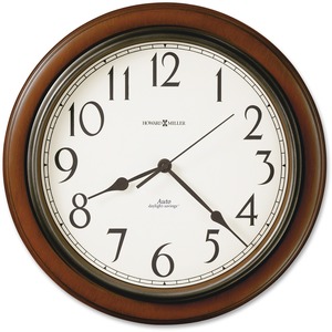 Howard Miller Talon Wall Clock - Analog - Quartz - Off White Main Dial - Cherry/Plastic Case - Medium Brown Cherry Finish